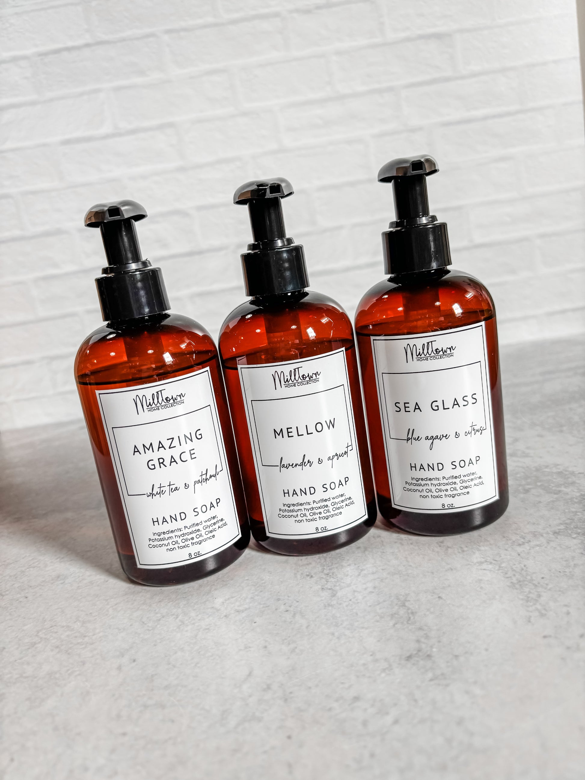 Non-toxic liquid hand soap side view