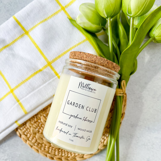 Garden Club  100% Natural Soy Wax Wood Wick Candle Thomaston, GA