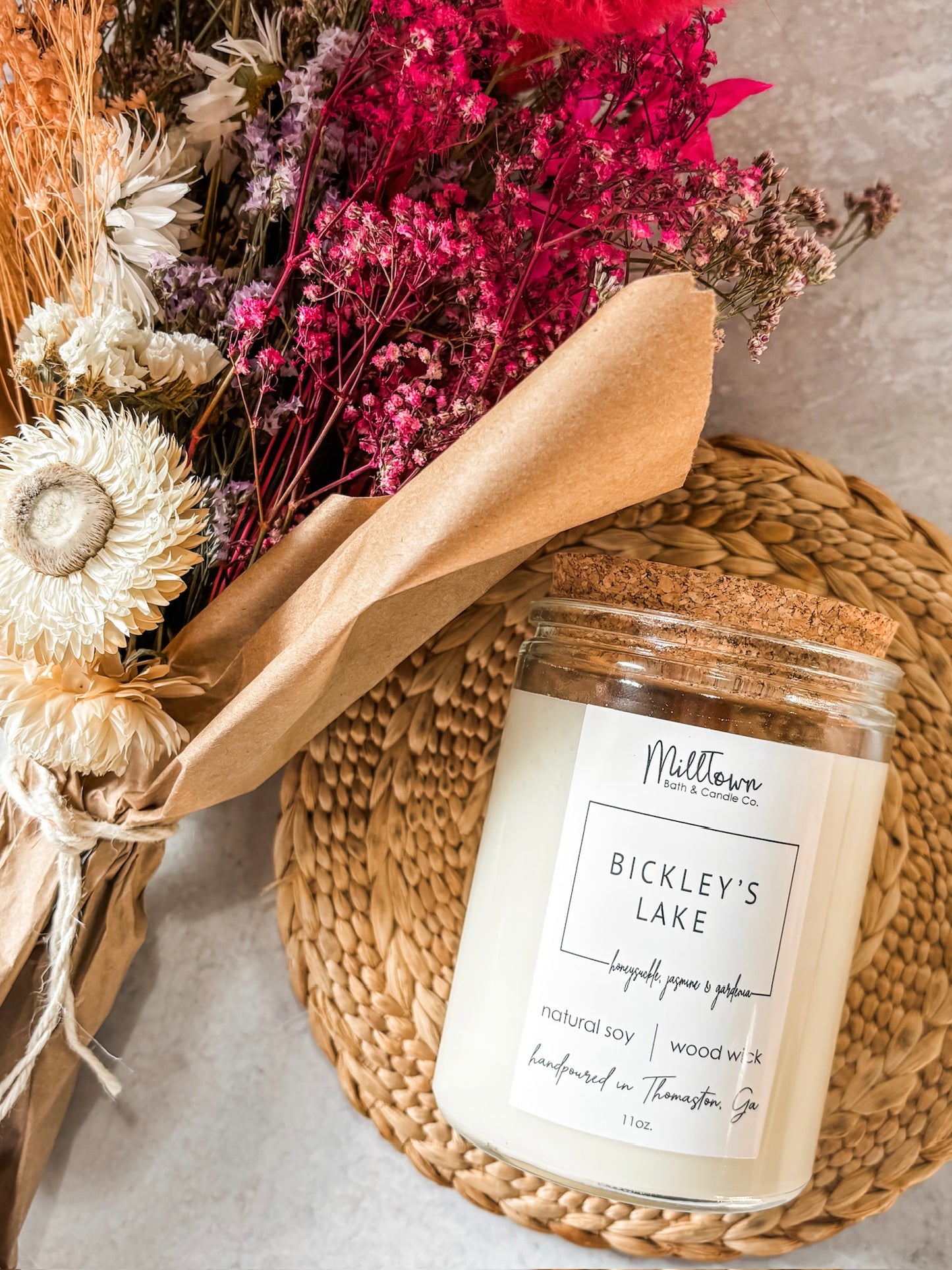 Bickley's Lake 100% Natural Soy Wax Wood Wick Candle Thomaston, GA