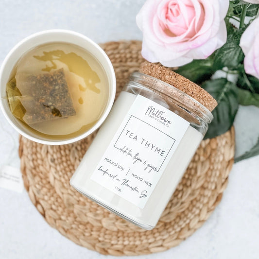 Tea Thyme 100% Natural Soy Wax Wood Wick Candle Thomaston, GA