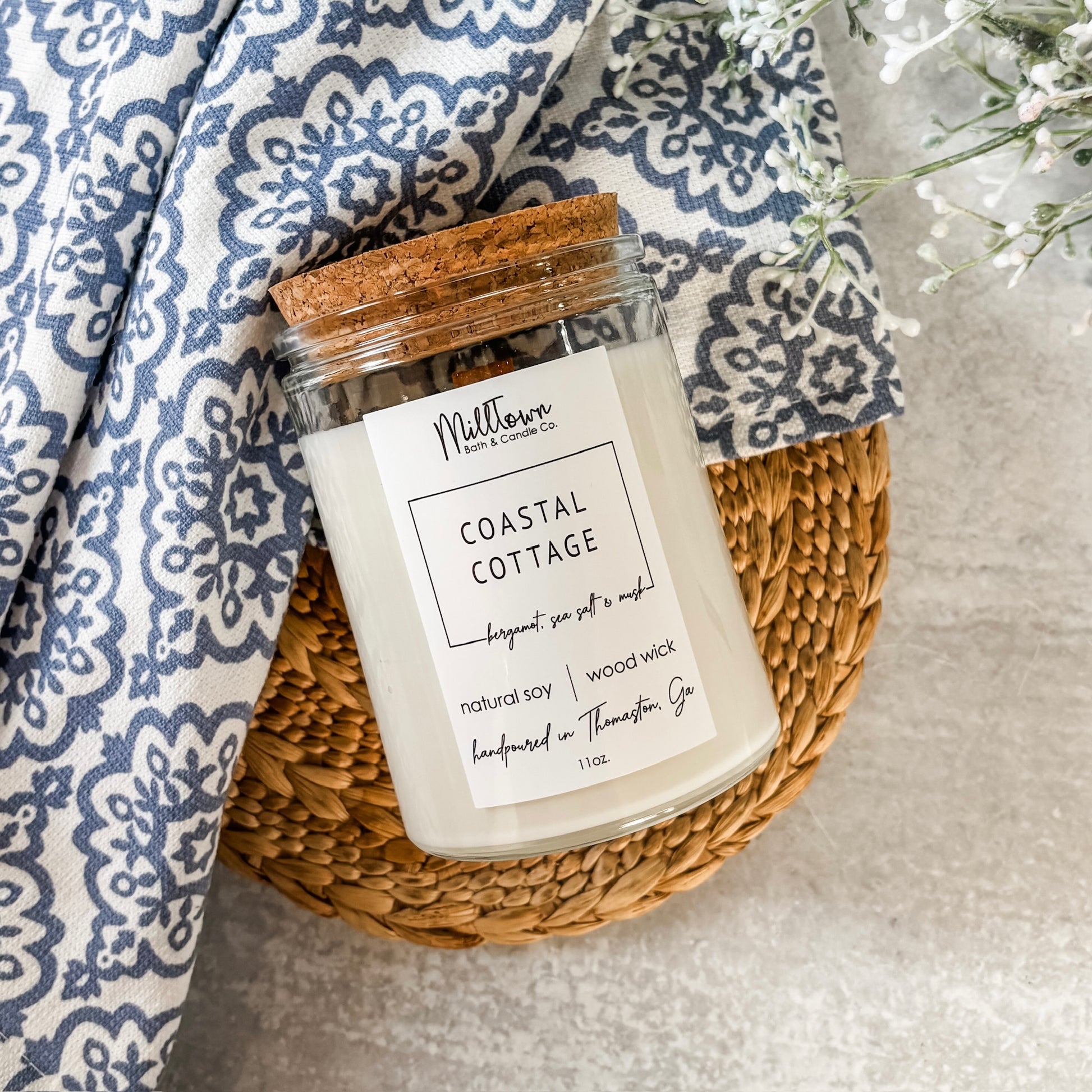Coastal Cottage 100% Soy Wax Wood Wick Candle Thomaston, GA