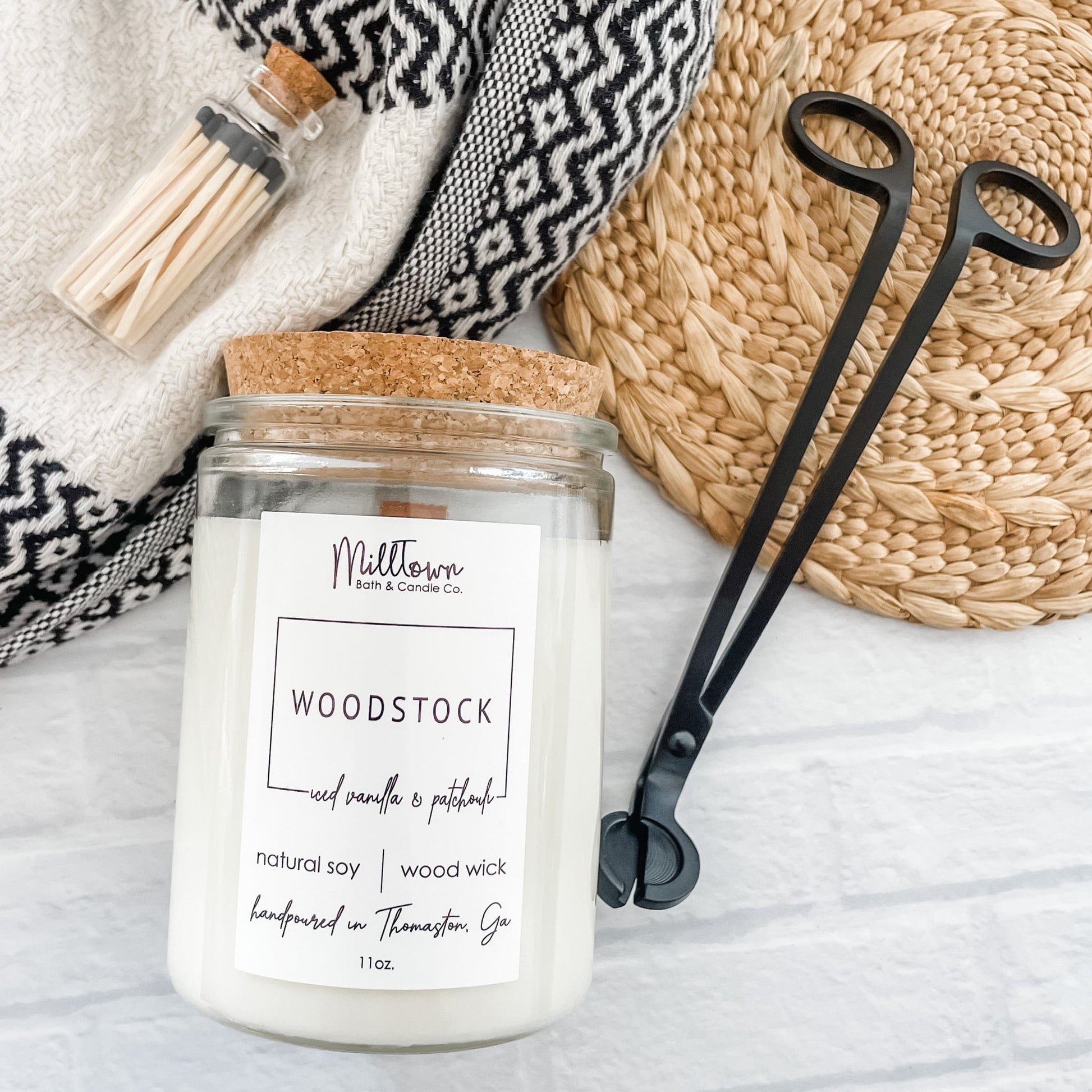 Woodstock 100% Natural Soy Wax Wood Wick Candle Thomaston, GA