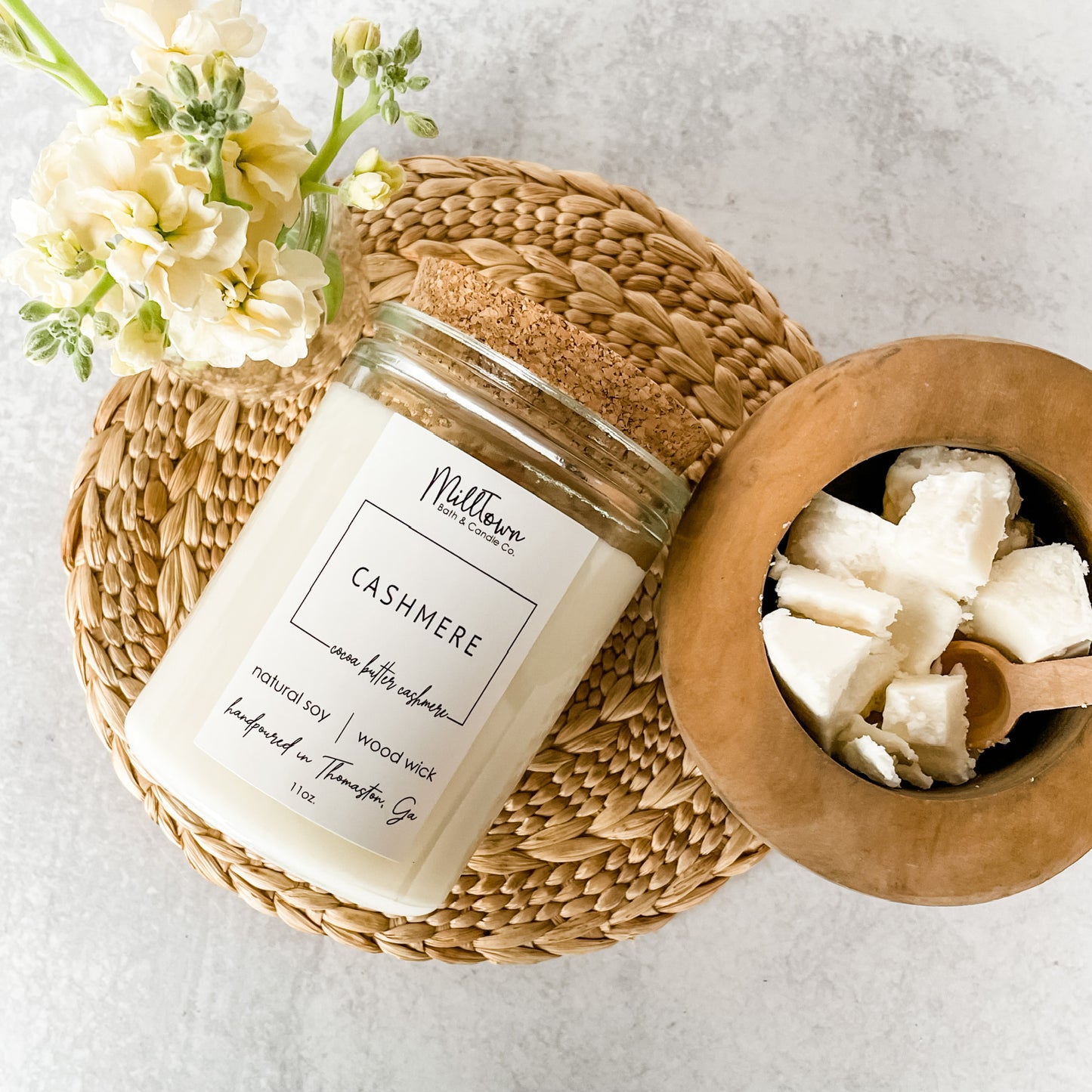 Cashmere Side 100% Natural Soy Wax Wood Wick Candle Thomaston, GA
