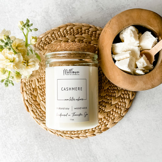 Cashmere 100% Natural Soy Wax Wood Wick Candle Thomaston, GA