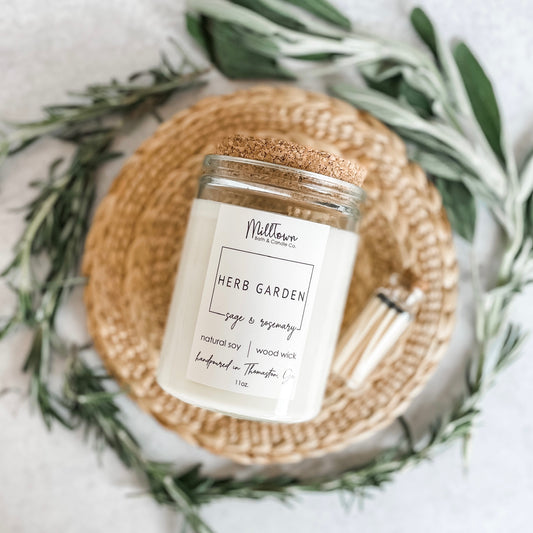 Herb Garden 100% Natural Soy Wax Wood Wick Candle Thomaston, GA