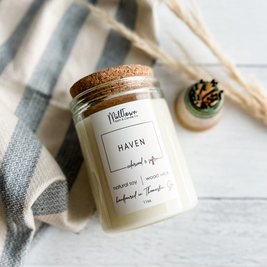 Haven  100% Natural Soy Wax Wood Wick Candle Thomaston, GA