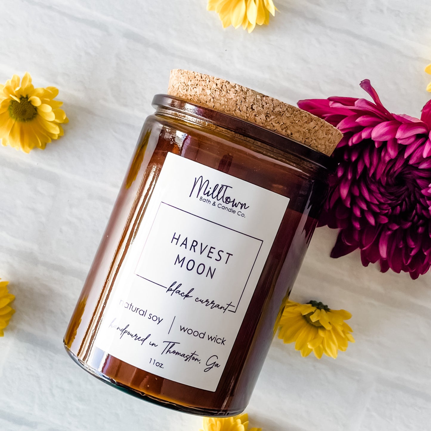 Harvest Moon Close Fall 100% Natural Soy Wax Wood Wick Candle Thomaston, GA
