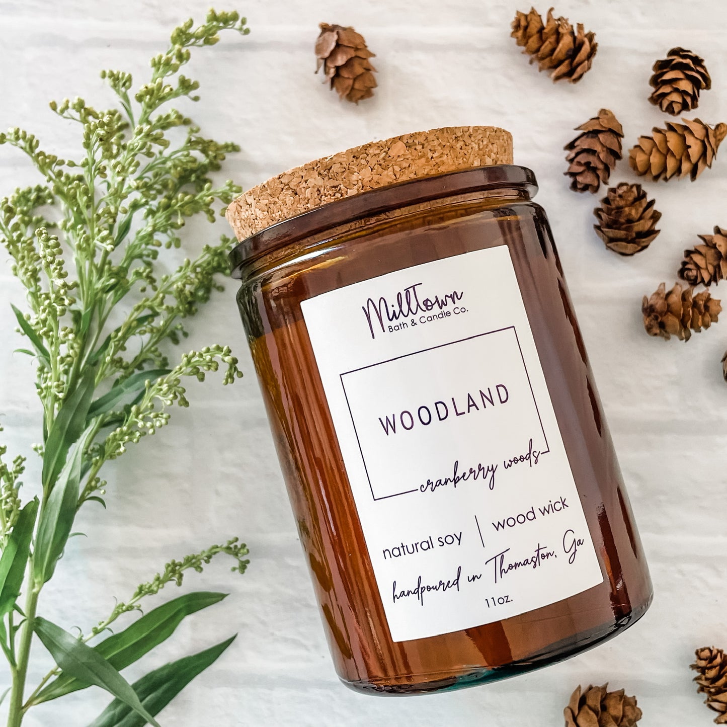 Woodland Fall 100% Natural Soy Wax Wood Wick Candle Thomaston, GA