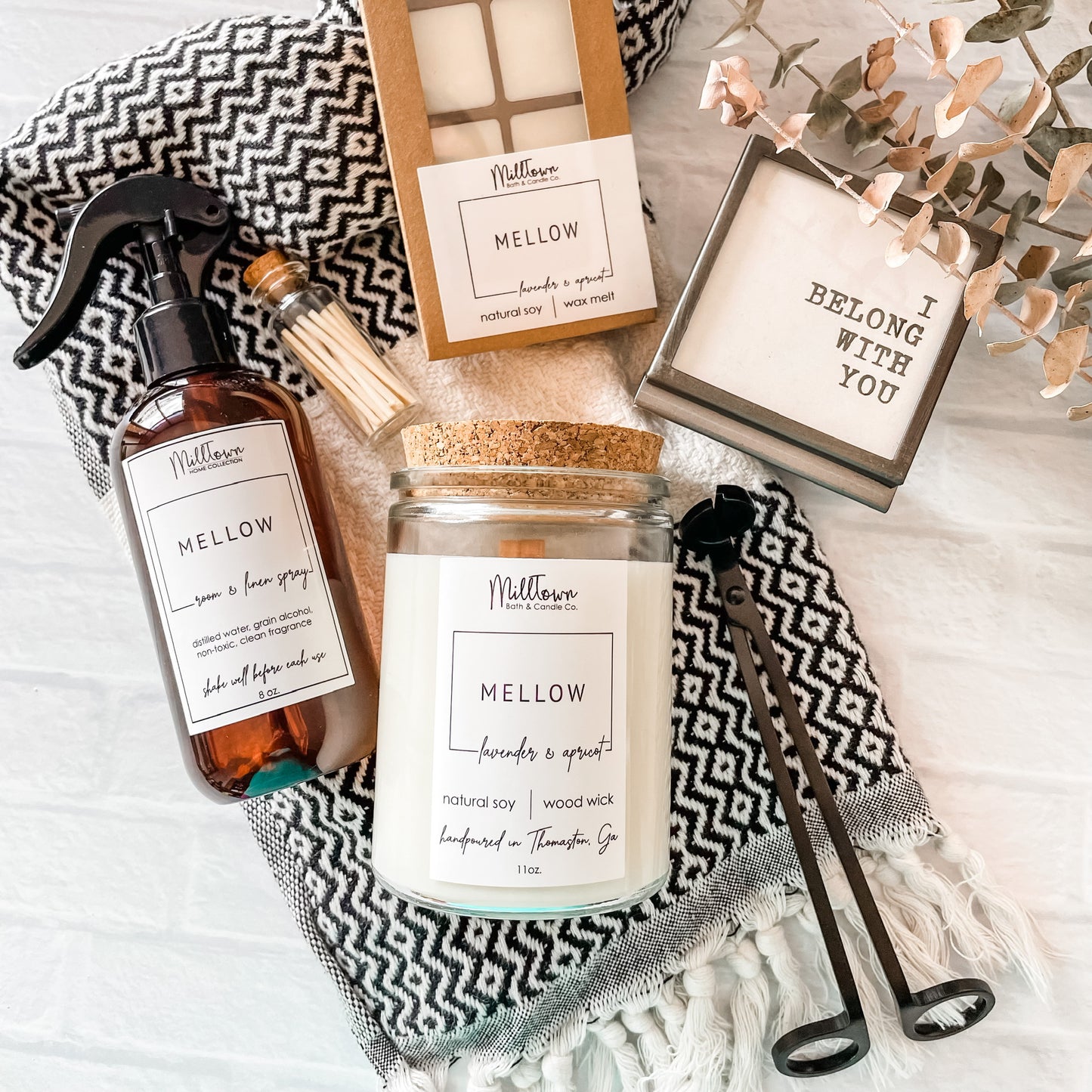 Mellow Collection 100% Natural Soy Wax Wood Wick Candle Thomaston, GA