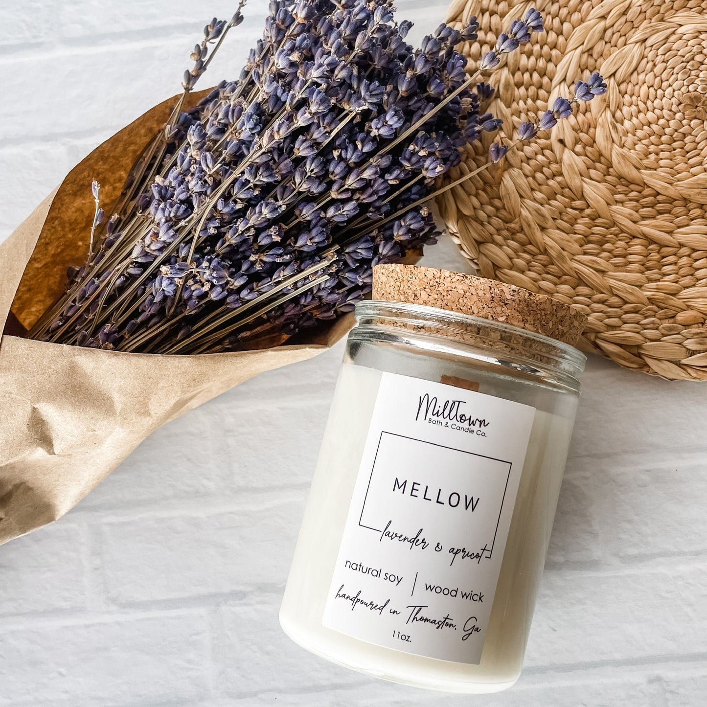 Mellow Lavender 100% Natural Soy Wax Wood Wick Candle Thomaston, GA