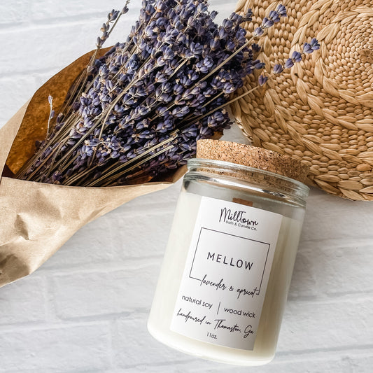 Mellow Lavender 100% Natural Soy Wax Wood Wick Candle Thomaston, GA