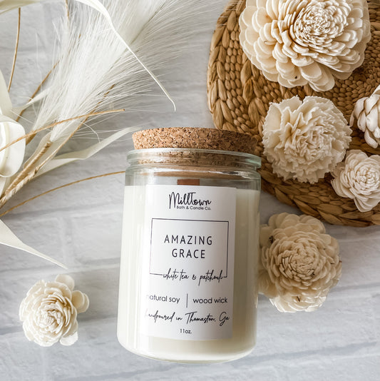 Amazing Grace 100% Natural Soy Wax Wood Wick Candle Thomaston, GA