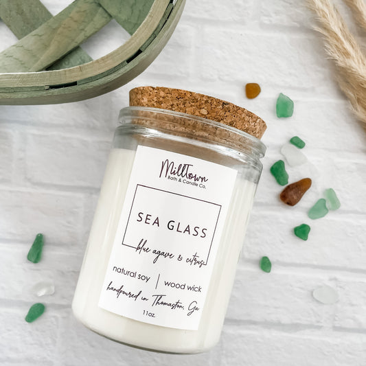 Sea Glass 100% Natural Soy Wax Wood Wick Candle Thomaston, GA