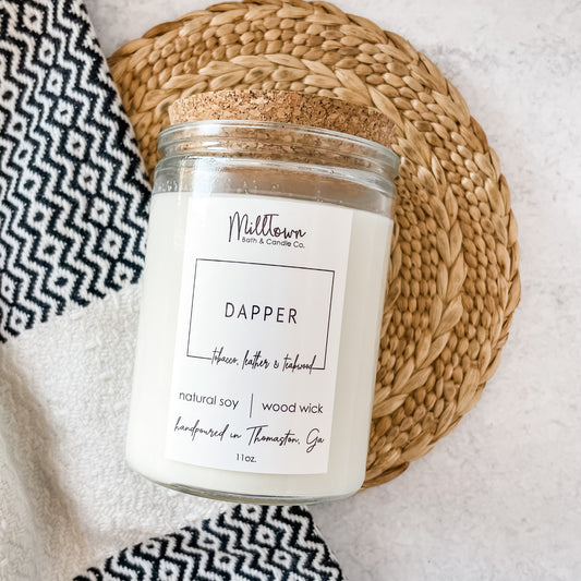 Dapper 100% Natural Soy Wax Wood Wick Candle Thomaston, GA