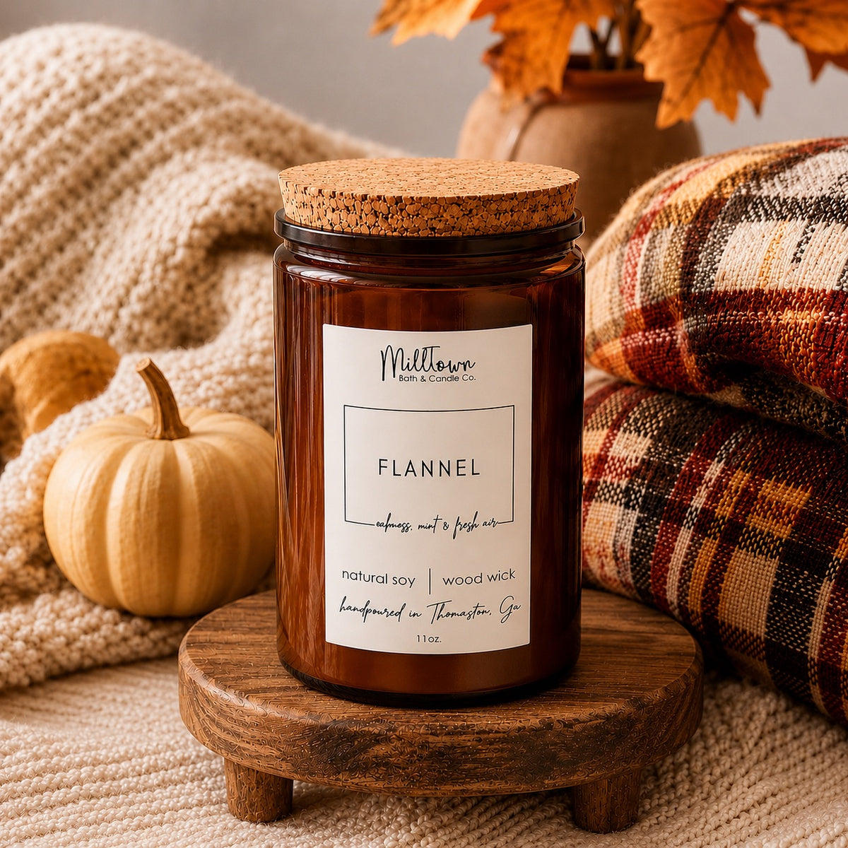 Flannel Fall Scented Soy Wax Candle Thomaston, GA