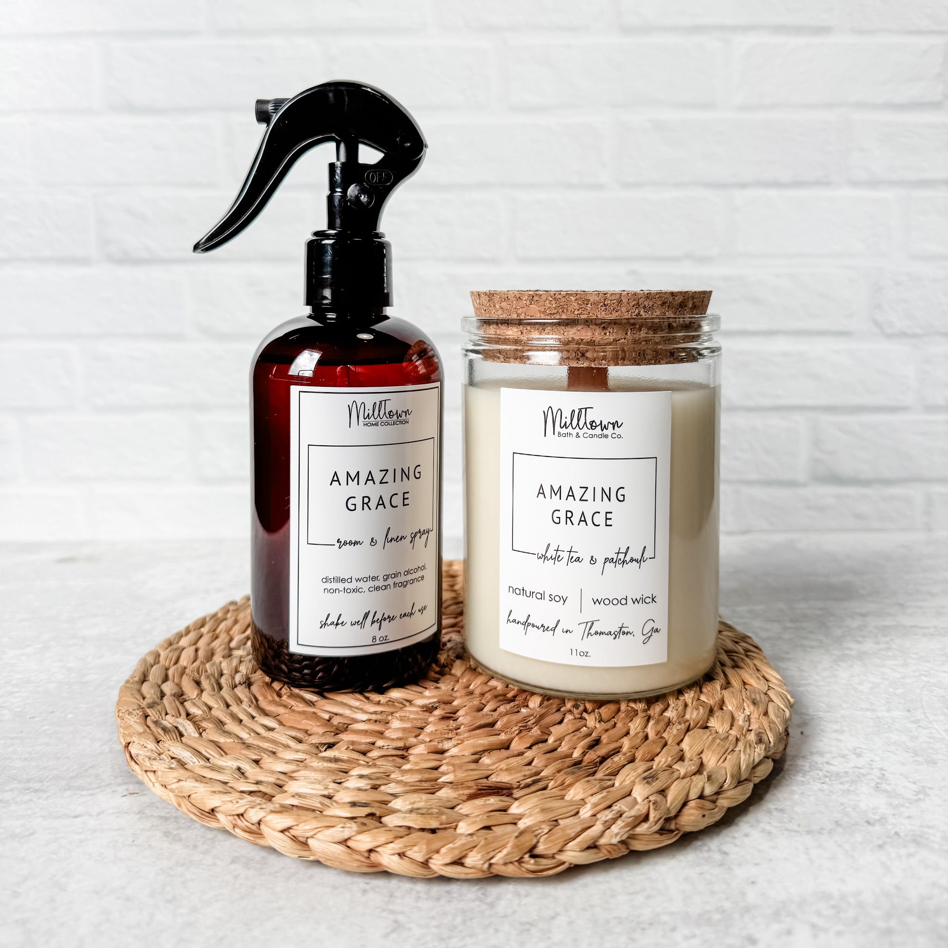 Amazing grace soy candle and non toxic room and linen spray thomaston, ga