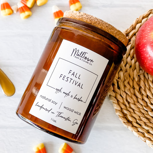 Fall Festival 100% Natural Soy Wax Wood Wick Candle Thomaston, GA