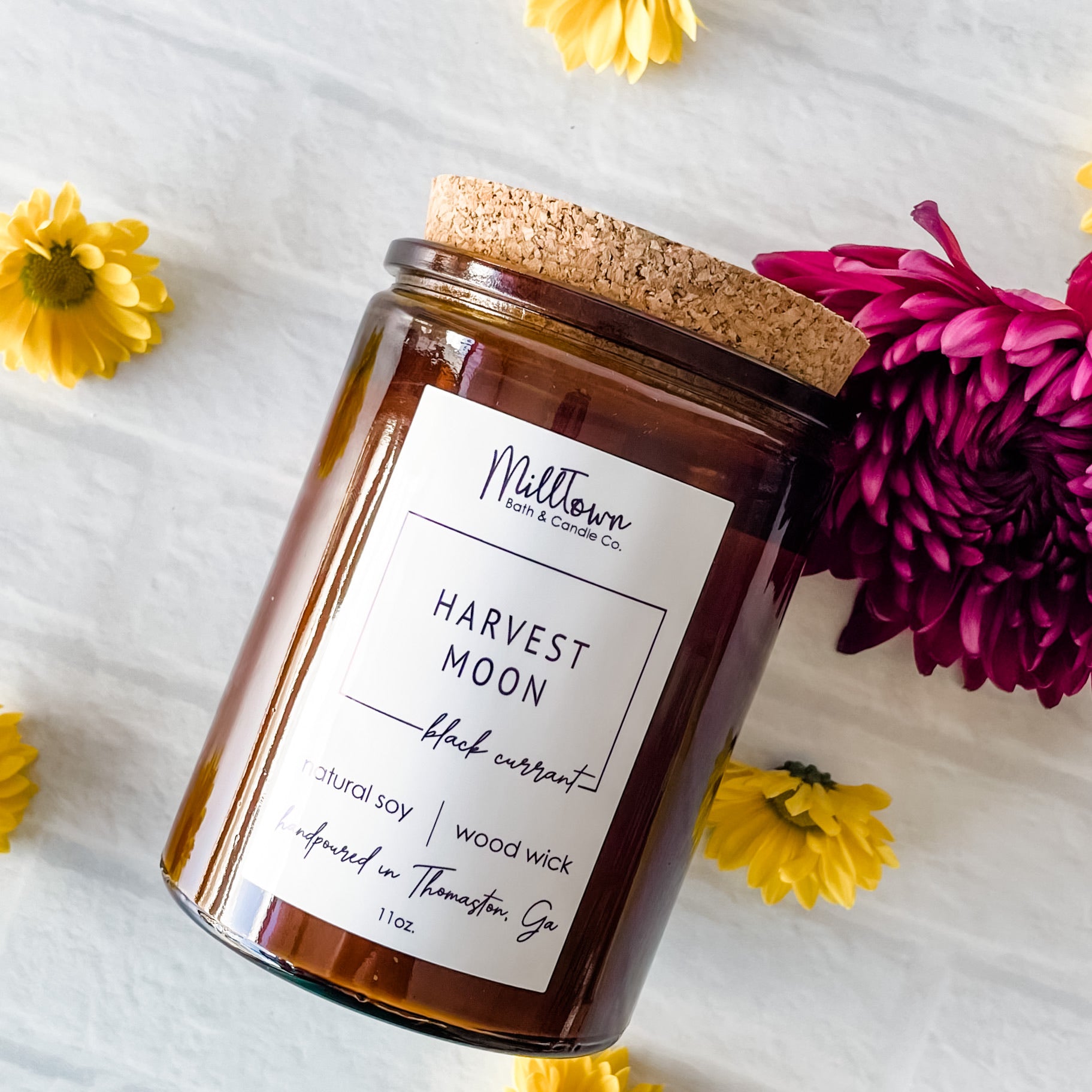 Harvest Moon Close Fall 100% Natural Soy Wax Wood Wick Candle Thomaston, GA