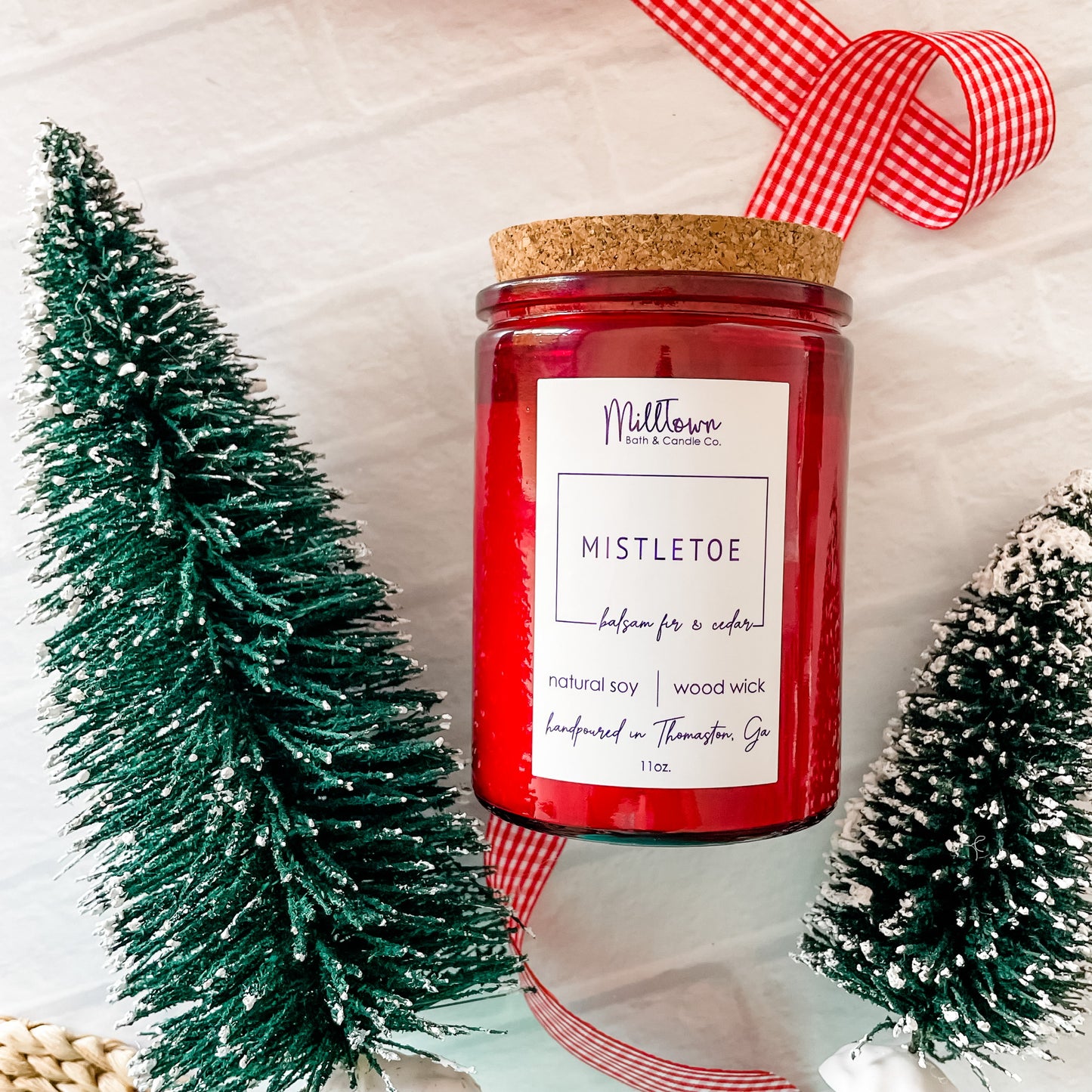 Mistletoe Holiday Christmas Soy Wax Wood Wick Candle Thomaston, GA