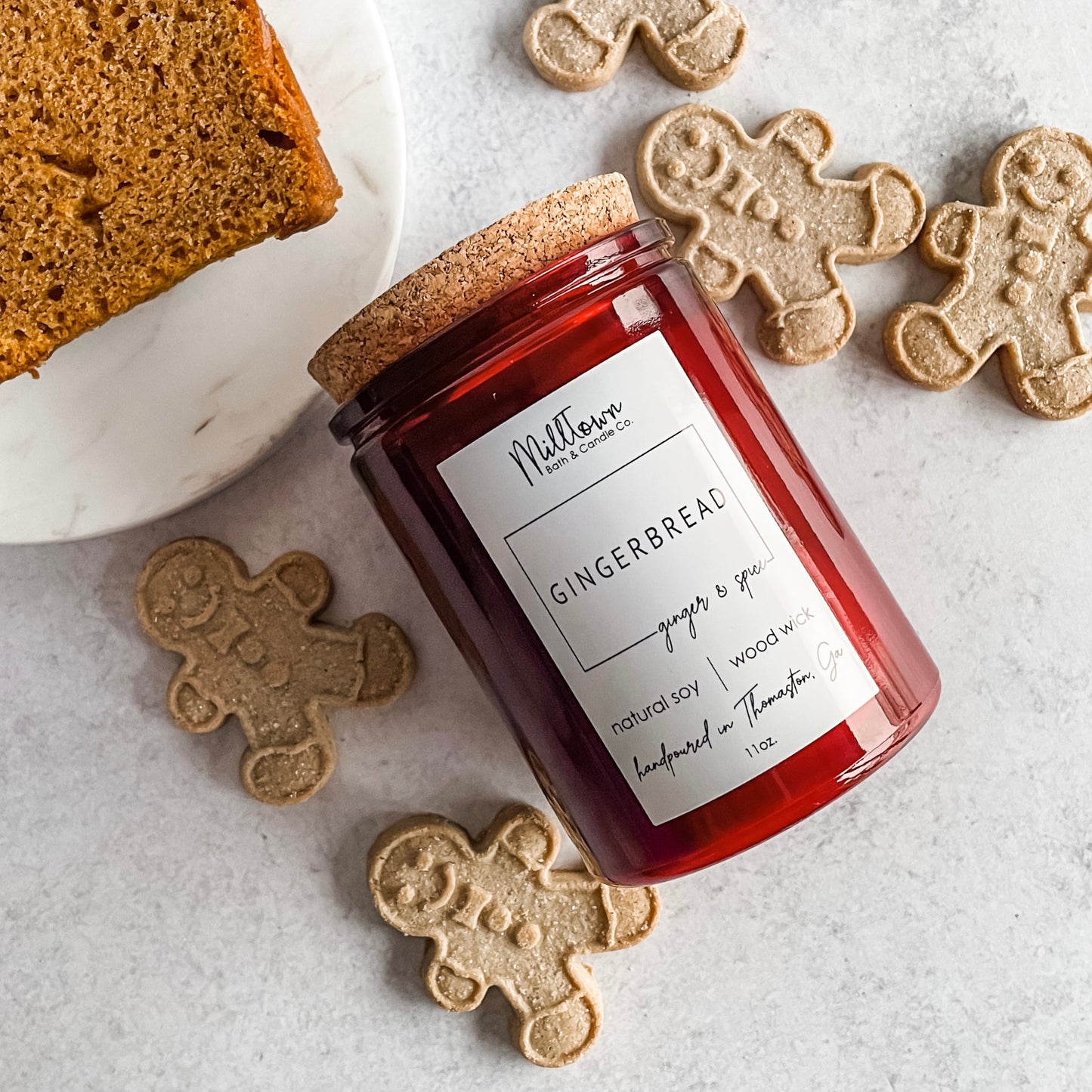 Gingerbread Holiday Christmas Soy Wax Wood Wick Candle Thomaston, GA